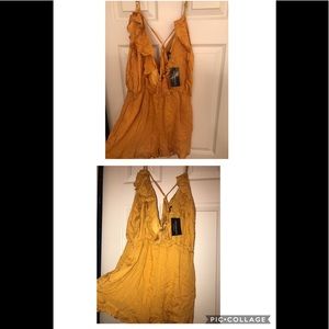 Mustard Yellow Ruffle Romper